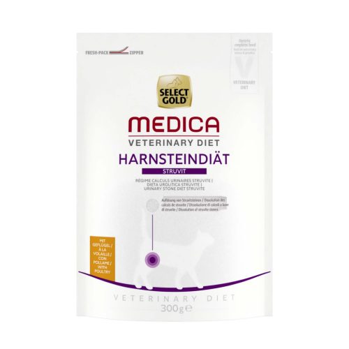 Select Gold Medica Hrană uscată pentru pisici împotriva pietrelor urinare, cu pui 300 g