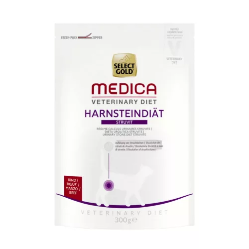 Select Gold Medica Hrană pentru pisici împotriva pietrelor urinare, cu vită 300 g