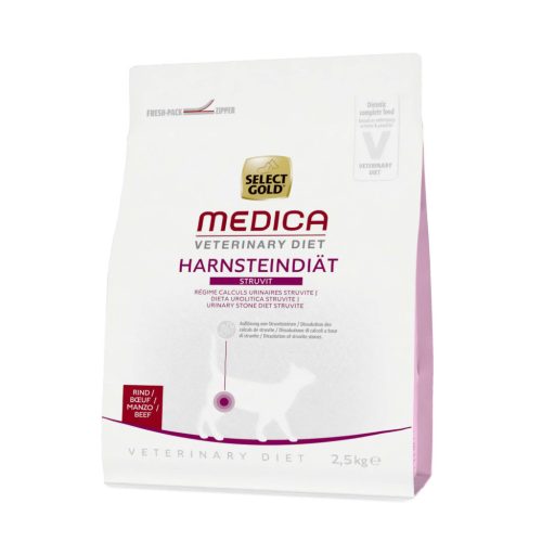 Select Gold Medica Hrană uscată pentru pisici împotriva pietrelor urinare, cu vită 2,5 kg