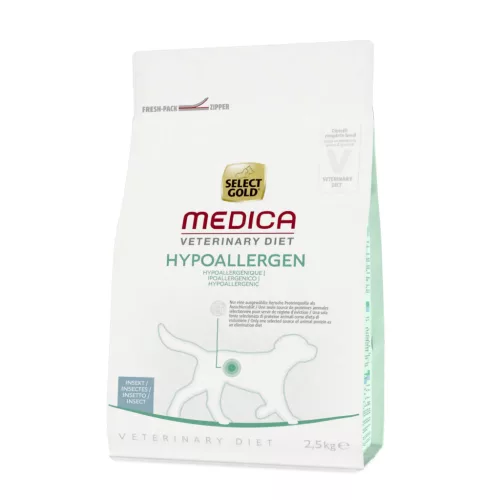 Select Gold Medica Hrană hipoalergenică pentru câini adulți, cu proteină din insecte 2,5 kg