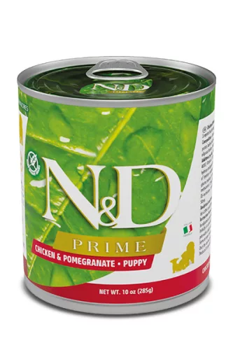N&D Prime Hrană umedă pentru căței cu pui 285 g