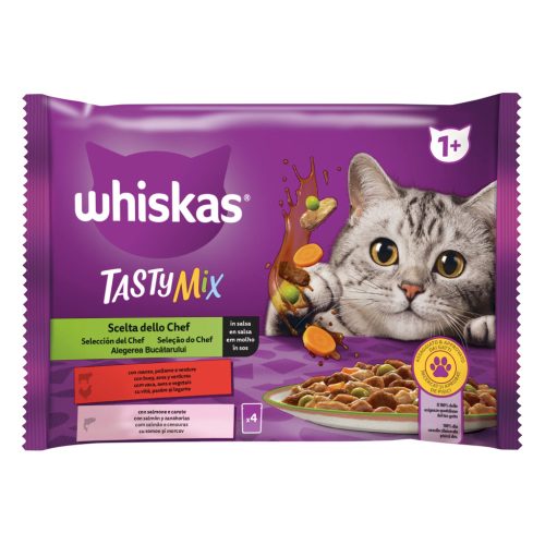 Whiskas Tasty Mix Chef's Choice hrană umedă pentru pisici adulte 4 x 85 g