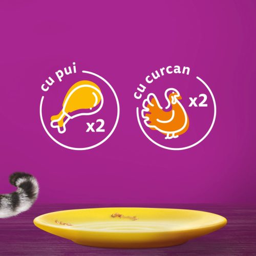 Whiskas hrană umedă pentru pisici adulte cu carne de pasăre în aspic 4 x 85 g