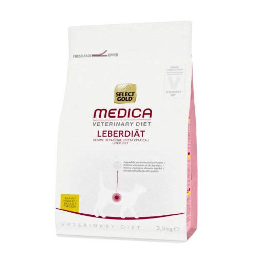 Select Gold Medica Hrană uscată pentru pisici adulte, pentru susținerea funcției hepatice, cu pui 2,5 kg