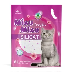 Miau Miau Așternut din silicat pentru litieră, fresh 8 l