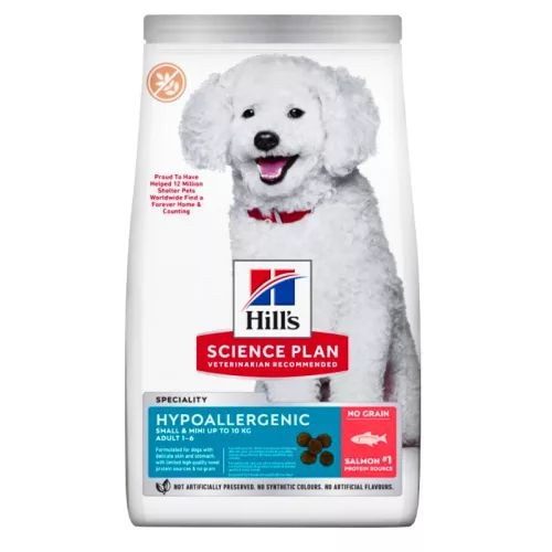 Hill's Hypoallergenic Hrană uscată pentru câini adulți de talie mică, cu somon 1.5 kg