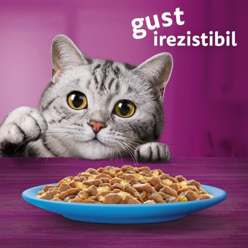 Whiskas hrană umedă pentru pisici adulte, selecții de pește în aspic 4 x 85 g