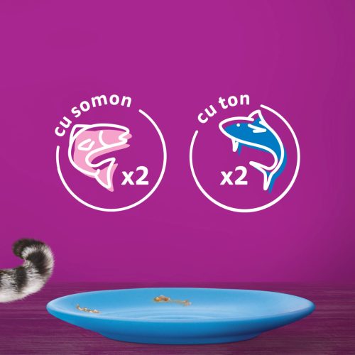 Whiskas hrană umedă pentru pisici adulte, selecții de pește în aspic 4 x 85 g