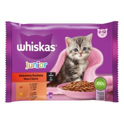   Whiskas Junior hrană umedă pentru pisici junioare, selecții clasice în sos de carne 4 x 85 g
