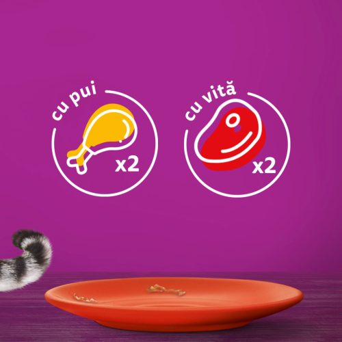 Whiskas hrană umedă pentru pisici adulte, selecții clasice în sos de carne 4 x 85 g