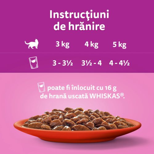 Whiskas hrană umedă pentru pisici adulte, selecții clasice în sos de carne 4 x 85 g