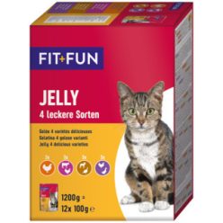 Fit+Fun Jelly Mix Hrană pentru pisici adulte 12x100 g