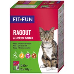Fit+Fun Ragout Mix Hrană pentru pisici adulte 12x100 g