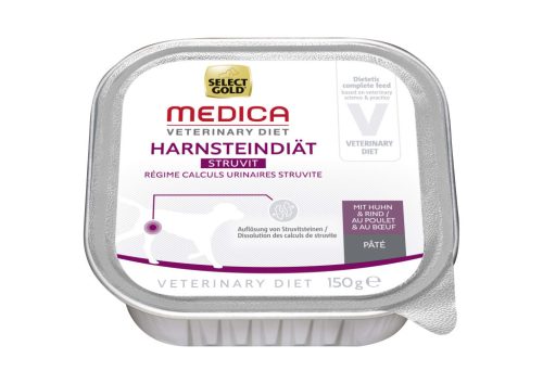 Select Gold Medica Hrană umedă pentru câini împotriva pietrelor urinare, vită și pui 150 g