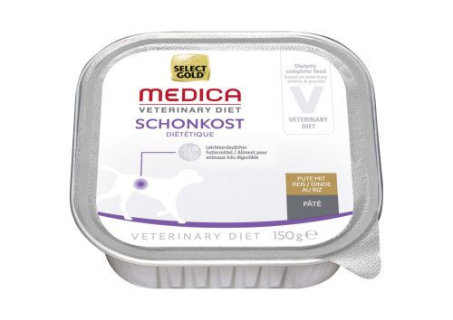 Select Gold Medica Hrană pentru câini cu digestie sensibilă, cu curcan și orez 150g