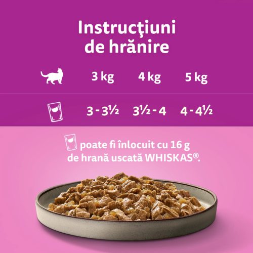 Whiskas Pure Delight hrană umedă pentru pisici adulte, selecții clasice în sos de carne 4 x 85 g