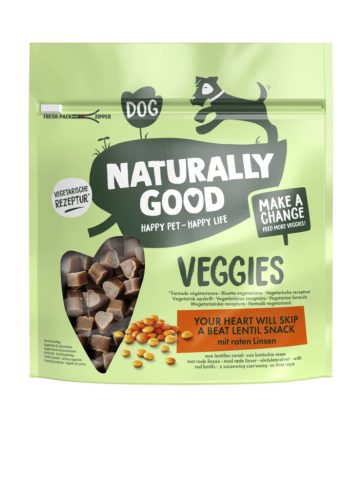 Naturally Good Veggies Snack sub formă inimioare cu linte roșie 200 g