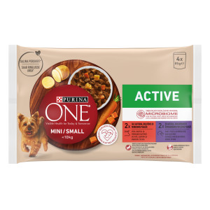 Purina One Mini Active Hrană umedă pentru câini 4 x 85 g