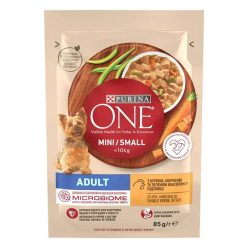   Purina One Mini Adult Hrană umedă pentru câini cu pui, morcovi și fasole verde în sos 85 g