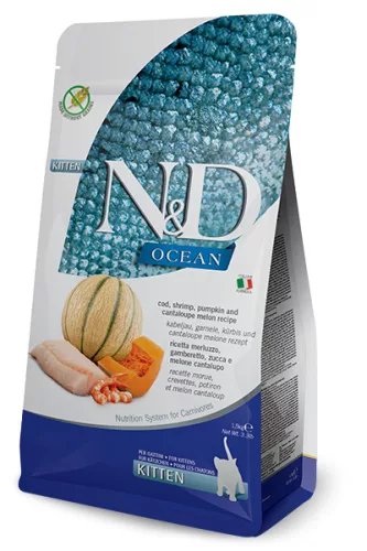 N&D Ocean Hrană uscată pentru pisoi cu cod și creveți 300 g