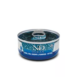  N&D Ocean Hrană umedă pentru pisoi cu ton, cod și creveți 70 g