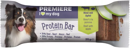 Premiere Snack Protein Bar Recompense pentru câini cu vită și mere 4 x 25 g