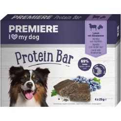   Premiere Baton proteic pentru câini adulți cu miel și afine 4x25 g 
