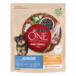   Purina One Mini Junior Hrană uscată pentru câini, cu pui și orez 800g