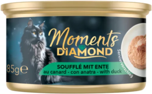 Moments Diamond Hrană umedă pentru pisici adulte cu rață 85 g