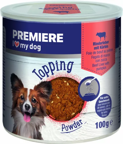 Premiere Topping pentru hrană pentru câini cu vită și dovleac 100 g