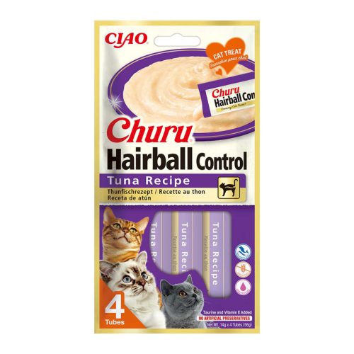 Churu Hairball Control Recompensă pentru pisici cu ton 4x14 g