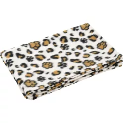 Fit+Fun Pătură din fleece, Lăbuțe de leopard M