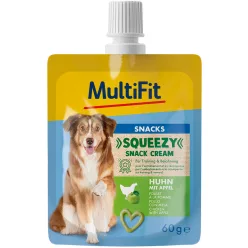   MultiFit Squeezys Recompensă cremoasă pentru câini, cu pui și măr 60 ml