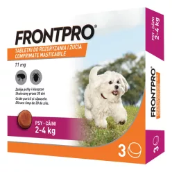   Frontpro Comprimate masticabile antiparazitare pentru câini de 2-4 kg, 3 tablete x 11,3 mg