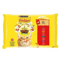   Friskies Hrană umedă pentru pisici adulte, cu pui, vită, miel, rață în sos 4 x 85 g