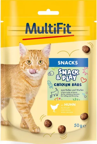 MultiFit Snack&Play Recompense pentru pisici cu pui 50 g