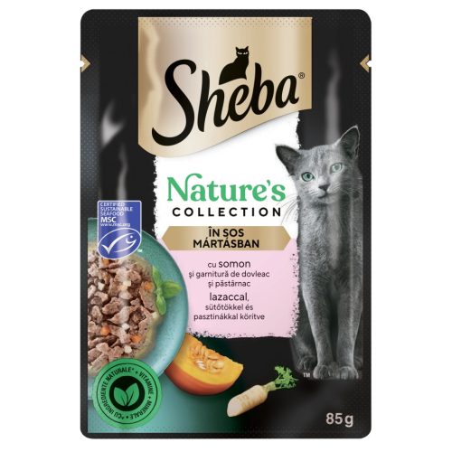 Sheba Nature's Collection Hrană umedă pentru pisici adulte, cu somon în sos 85 g