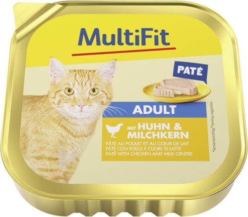 MultiFit Pateu Duo pentru pisici adulte, cu pui și lapte 100g