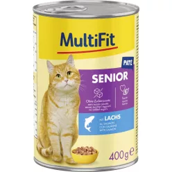 MultiFit Hrană umedă pentru pisici senioare cu somon 400 g