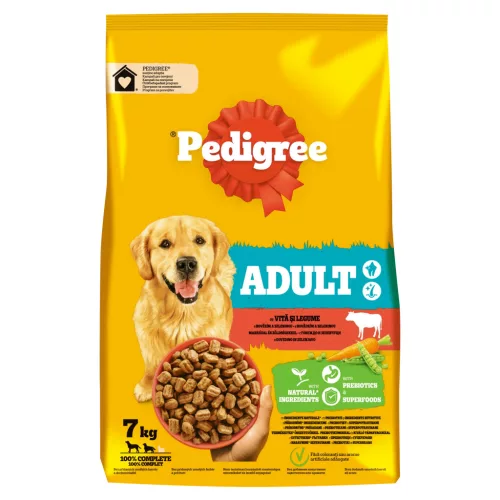 Pedigree Hrană uscată cu vită și legume pentru câini adulți 7 kg