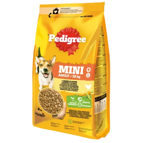 Pedigree Hrană uscată cu pasăre și legume pentru câini adulți de talie mică 2 kg