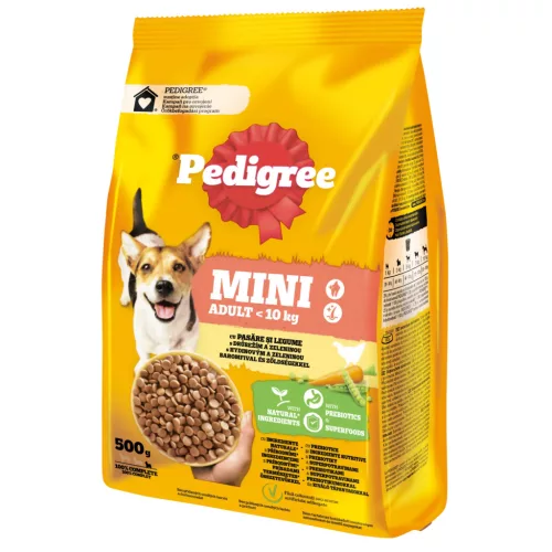 Pedigree Hrană uscată cu pasăre și legume pentru câini adulți de talie mică 500 g