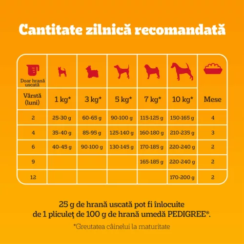 Pedigree Hrană uscată cu pasăre și legume pentru câini juniori de talie mică 7 kg