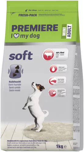 Premiere Soft Hrană uscată pentru câini adulți, de talie mică, cu vită 1 kg