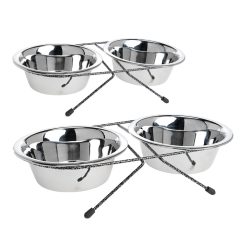 AniOne Bol din oțel inoxidabil 2x350 ml