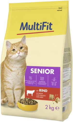 MultiFit Classic Hrană uscată pentru pisici senior cu carne de vită 2 kg
