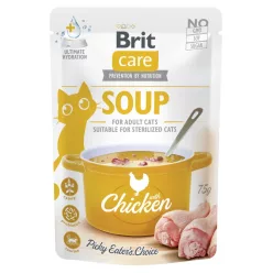   Brit Care Soup Hrană umedă pentru pisici adulte cu pui 75 g