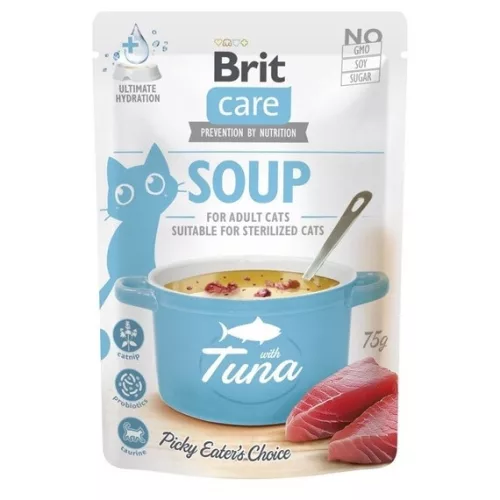 Brit Care Soup Hrană umedă pentru pisici adulte cu ton 75 g