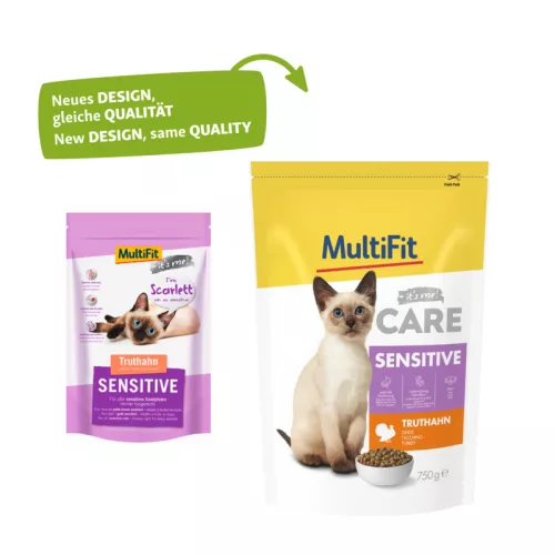 MultiFit Care Sensitive Hrană uscată pentru pisici cu curcan 750 g