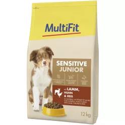   MultiFit Sensitive Hrană uscată pentru câini junior, cu miel și pasăre 12 kg